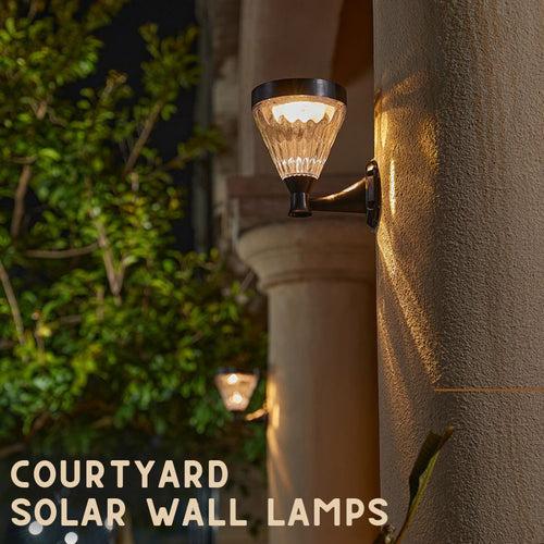 Hardoll Solar LED Decorative Waterproof Wall Lamp for Outdoor Garden Decoration(Pack of 1-Warm&Cool White, Plastic + PC)(Refurbished)
