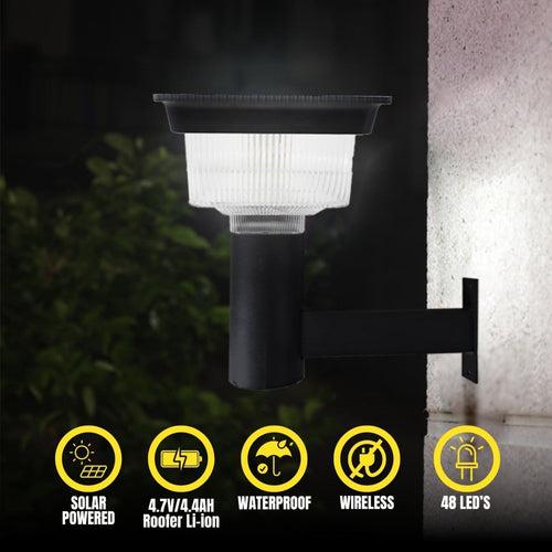 Hardoll Solar Lights for Home Garden Outdoor 48LED Waterproof Wall Lamp (Pack of 1-Cool&Warm White, Aluminium+PC)