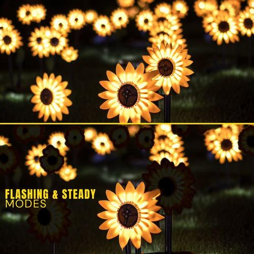 Hardoll Solar Lights Outdoor 20 LED Sunflower Lamp for Home Garden Waterproof Decoration (Warm White- Pack of 1)(Refurbished)