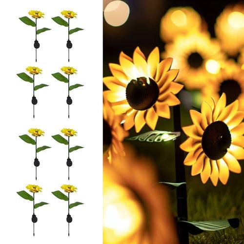 Hardoll Solar Lights Outdoor 20 LED Sunflower Lamp for Home Garden Waterproof Decoration (Warm White- Pack of 1)(Refurbished)