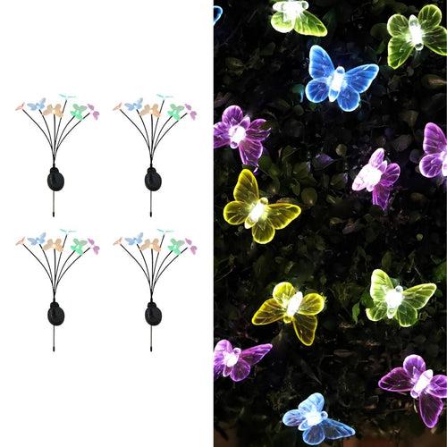 Hardoll Solar Lights Outdoor 6 LED Butterfly Lamp for Home Garden Waterproof Decoration(Multicolor- Pack of 1)(Refurbished)