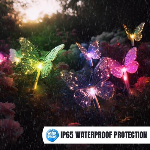 Hardoll Solar Lights Outdoor 6 LED Butterfly Lamp for Home Garden Waterproof Decoration(Multicolor- Pack of 1)(Refurbished)
