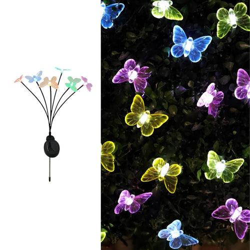 Hardoll Solar Lights Outdoor 6 LED Butterfly Lamp for Home Garden Waterproof Decoration(Multicolor- Pack of 1)(Refurbished)