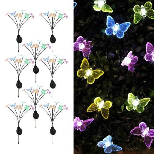 Hardoll Solar Lights Outdoor 6 LED Butterfly Lamp for Home Garden Waterproof Decoration(Multicolor- Pack of 1)(Refurbished)