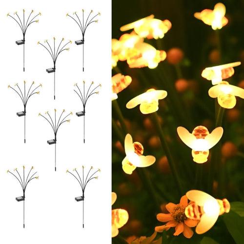 Hardoll Solar Lights Outdoor 6 LED Honey Bee Lamp for Home Garden Waterproof Decoration (Warm White-Pack of 1)(Refurbished)