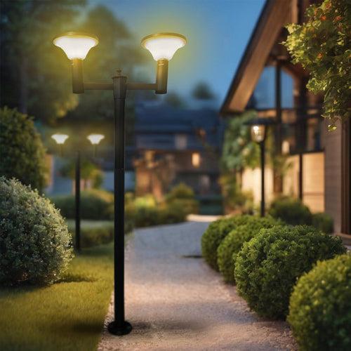 Hardoll Solar Pillar Gate Lamp Pole (Black)