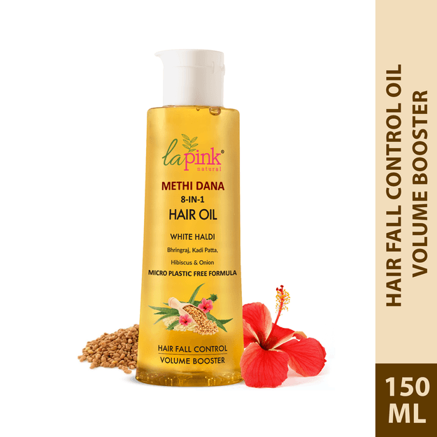 La Pink Methi Dana 8-in-1 Hair Oil for Hair Fall Control | 150ml