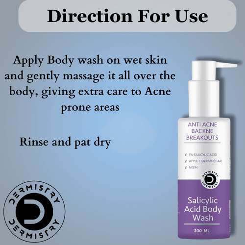 Dermistry Anti Acne Body Wash | 1% Salicylic Acid Apple Cider Vinegar | 200ml