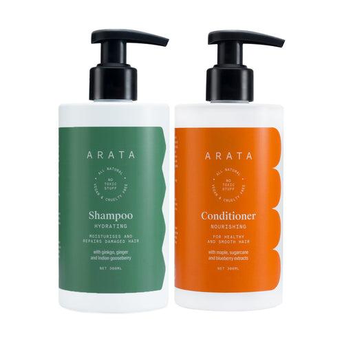 Arata Natural Damage Repair Duo | All-Natural, Vegan & Cruelty-Free | Daily Damage Repair 600 ml