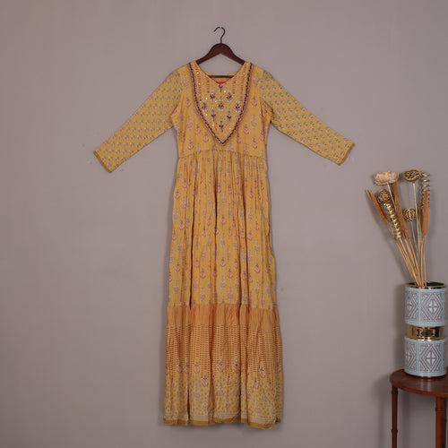 Yellow Silk Anarkali