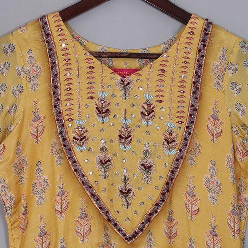 Yellow Silk Anarkali