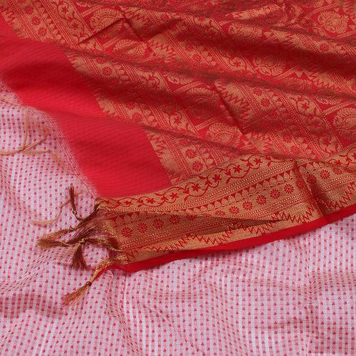 Pinkish Cream Silk Cotton Saree