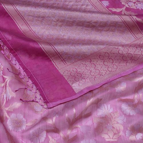 Pink Banarasi Kora Saree