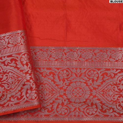 Orange Soft Silk Brocade Saree