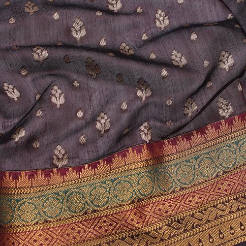 Wine Silk Cotton Saree