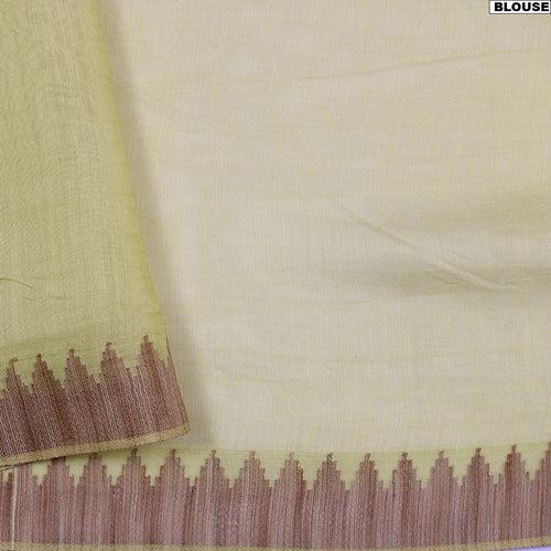 Light Green Chanderi Printed Cotton Saree