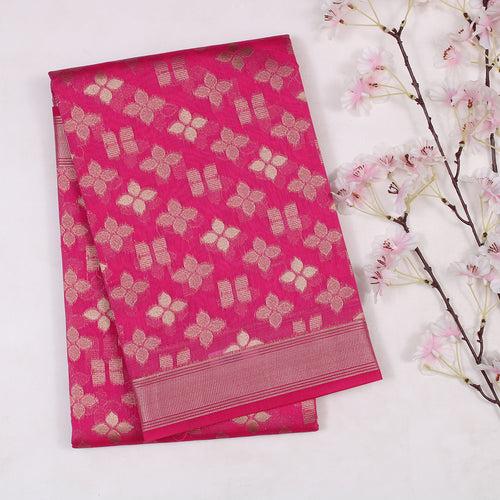 Hot Pink Silk Cotton Saree