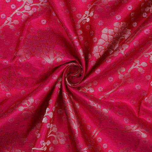 Deep Pink Soft Silk Brocade Saree