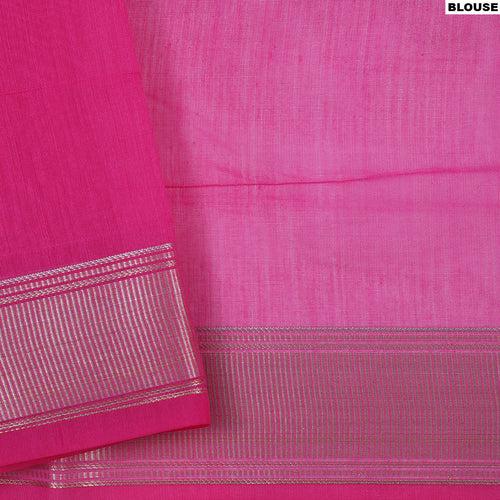 Hot Pink Silk Cotton Saree