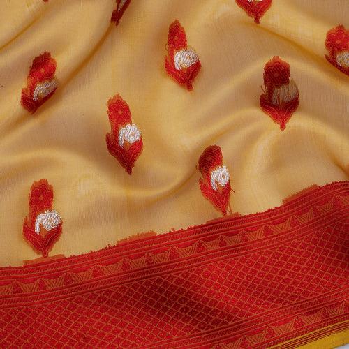 Mustard Yellow Kora Saree