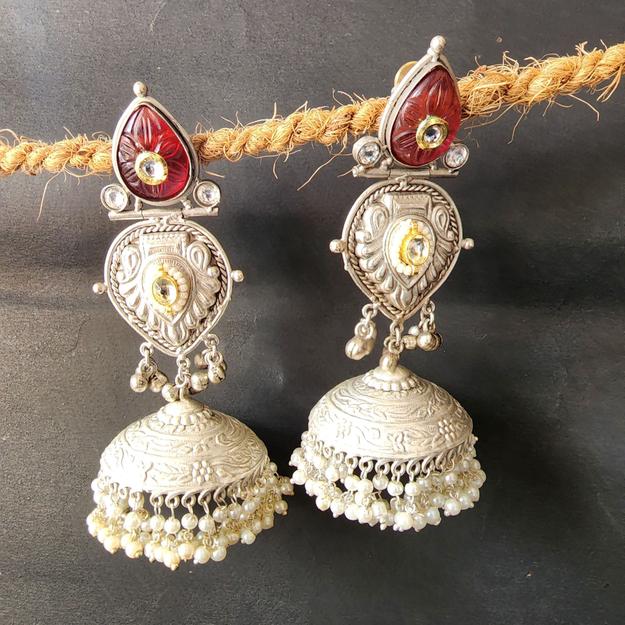 Statement Long Earring With Big Jhumka