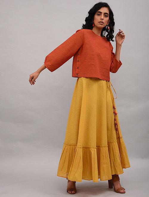 Red Cotton Top with Yellow Skirt