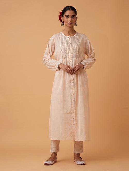 Powder Pintuck Kurta Set