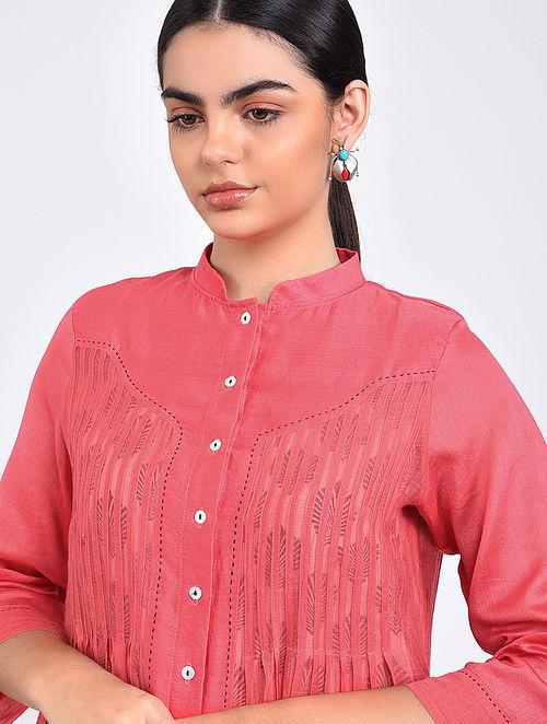 Pink Pin Tuck Shirt