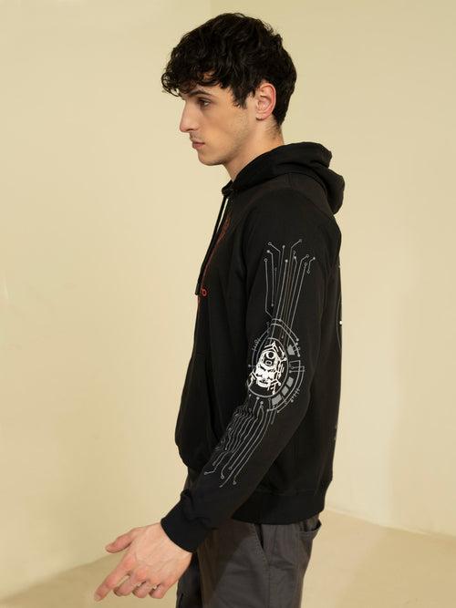 PUNK-MAX Black Hoodie Sweatshirt