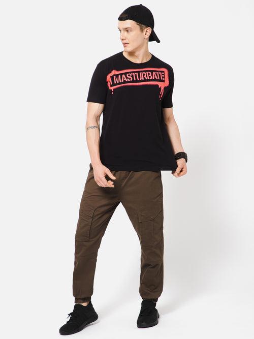 PUNK Men Coffee Brown Loose Fit Cotton Casual Cargos