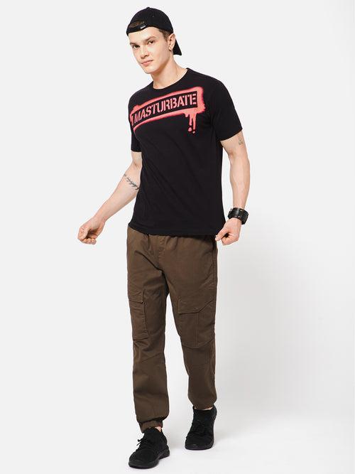 PUNK Men Coffee Brown Loose Fit Cotton Casual Cargos