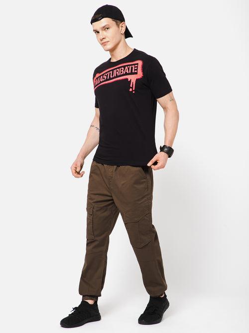 PUNK Men Coffee Brown Loose Fit Cotton Casual Cargos