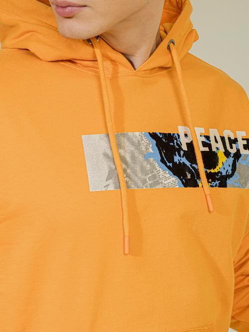 Punk HITLER-HEAD Orange Hoodie Sweatshirt