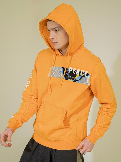 Punk HITLER-HEAD Orange Hoodie Sweatshirt