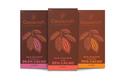 CLASSIC DARK CHOCOLATE BARS | 99.5%80G + 85%80G +70%80G