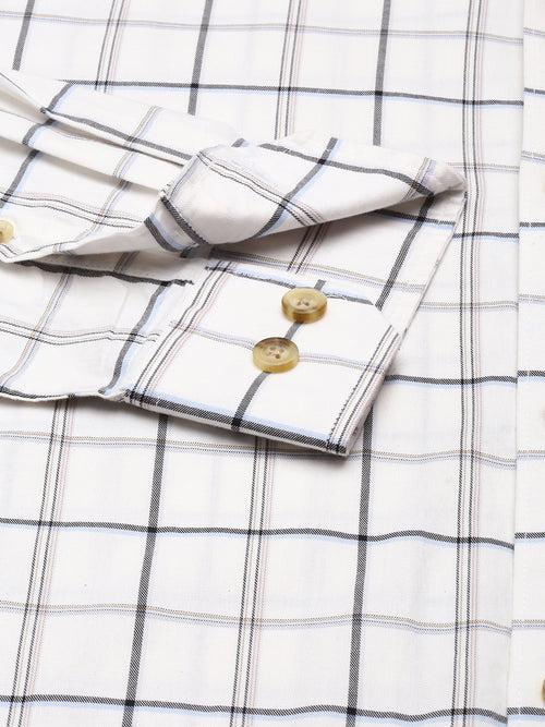 White & Black  checked opaque Casual shirt