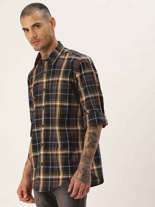 Multi Classic Opaque Checked Casual Shirt