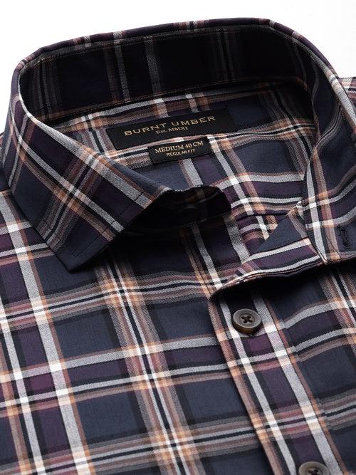 Blue Tartan Checked Casual Shirt