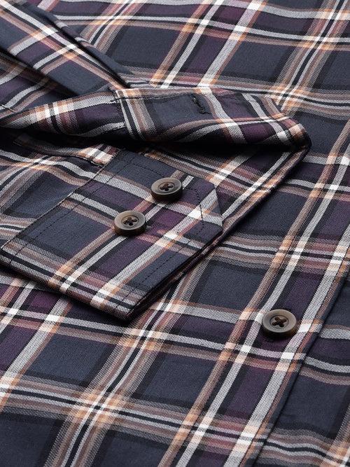 Blue Tartan Checked Casual Shirt