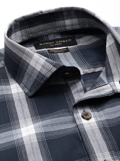 Blue Tartan Checked Casual Shirt