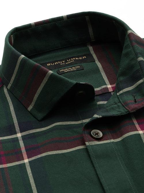 Green Tartan Checked Casual Shirt