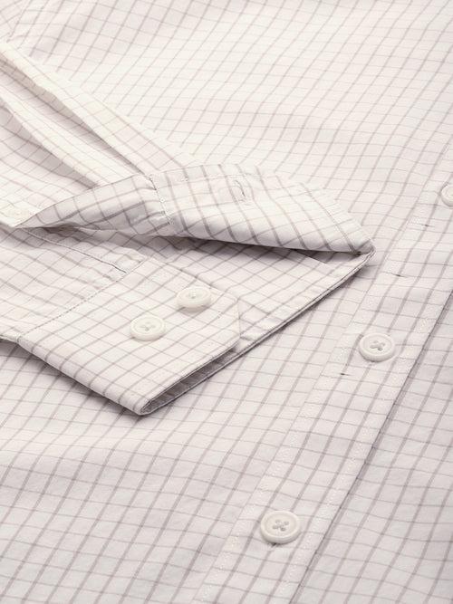 White Grid Tattersall Checked Casual Shirt