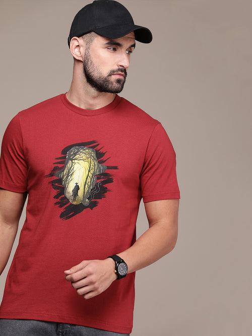 Red Graphic Printed T-shirt