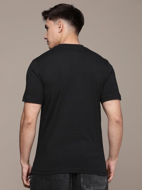 Black Typography Printed T-shirt