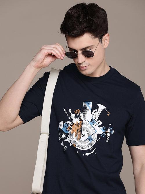 Blue Graphic Printed T-shirt