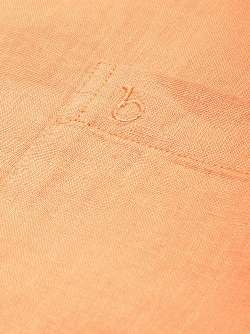 Peach Solid linen Shirt