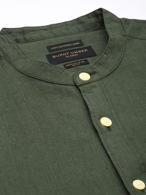 Green solid opaque Casual shirt