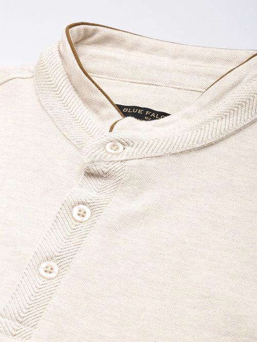 Beige Polo Collar T-shirt