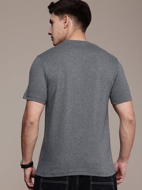 Grey Typography Printed T-shirt