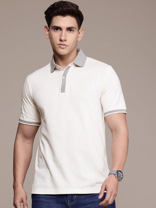 White Polo Collar T-shirt